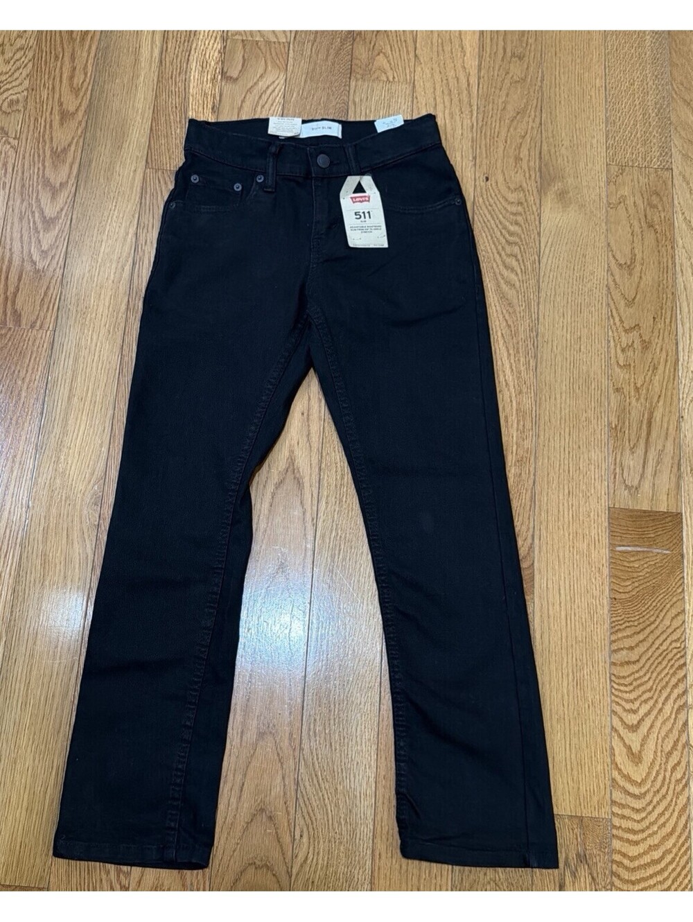 Size 10 Boys Levi’s 511 Slim Adjustable Stretch Jeans Black 10 Regular 25x25 NWT